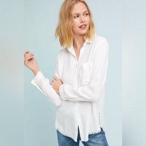 Cloth & Stone White Button-Up Top